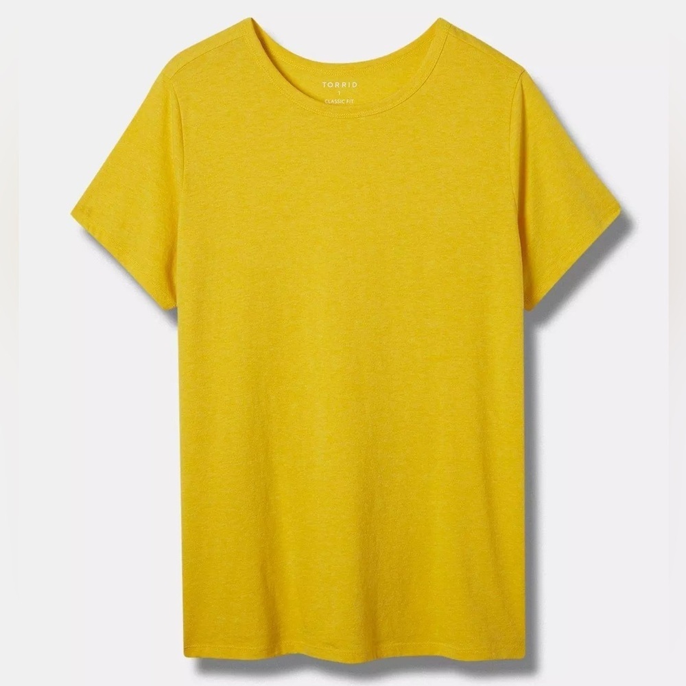 Torrid Yellow Everyday Signature Jersey Crew Neck Tee T-Shirt